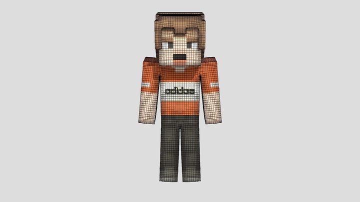 Minecraft-style boy in Adidas shirt 3D Model
