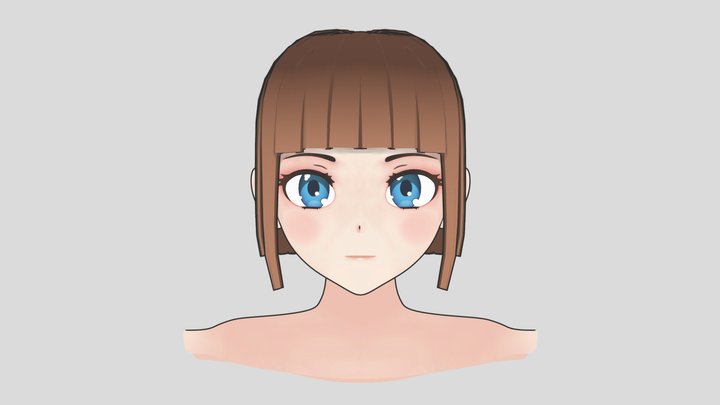 Anime Head Template 3D Model