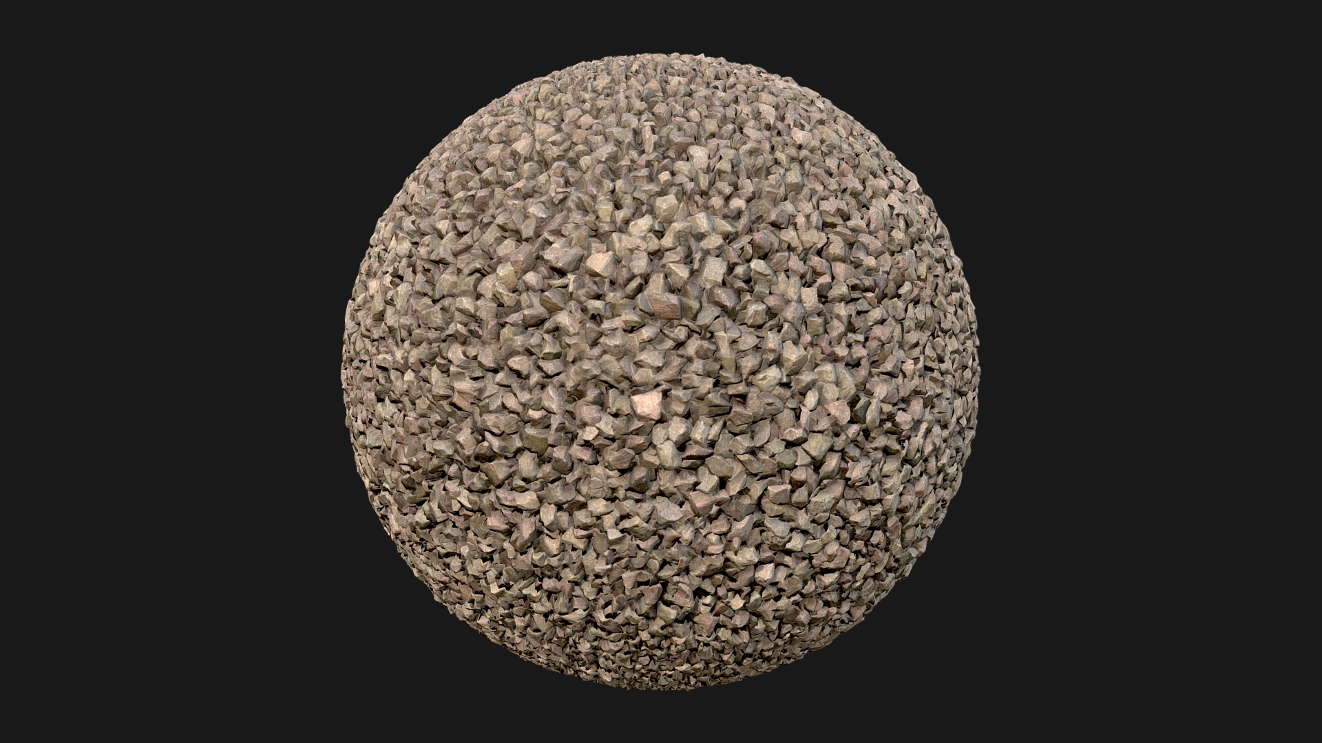 3D model Gravel 01 PBR Texture - This is a 3D model of the Gravel 01 PBR Texture. The 3D model is about a small rock with a dark background.
