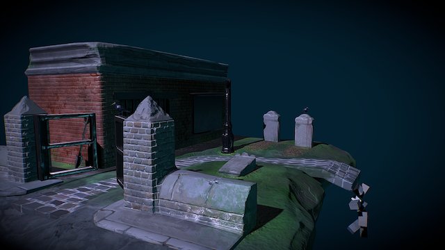 Graveyard diorama lighting test 3D Model
