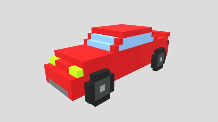 Voxel Car 3D Model
