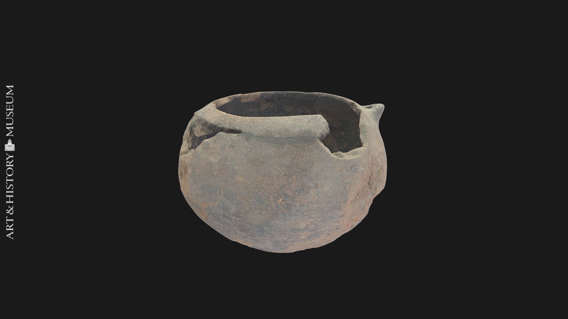 Deep bowl with receding rim and buttons