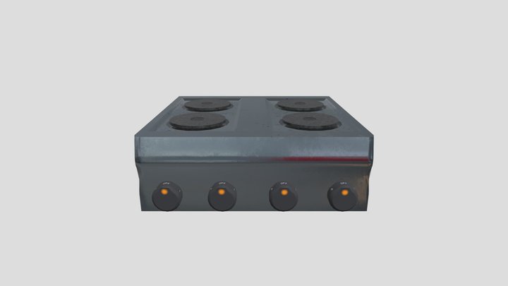 Electric Commercial Stove 3D Model