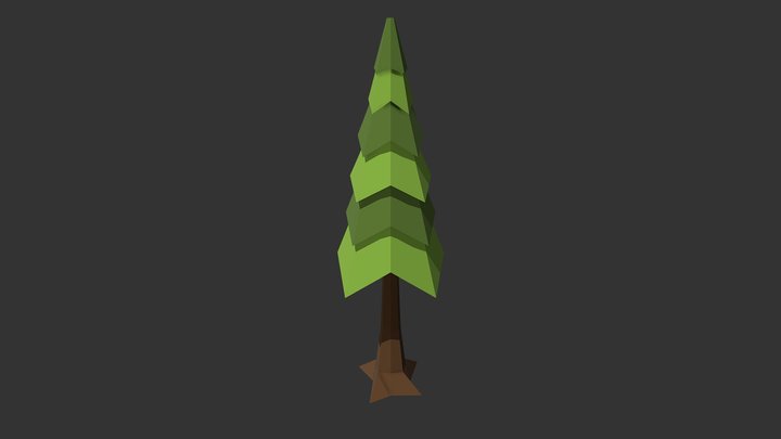 Low-Poly Evergreen Tree 3D Model