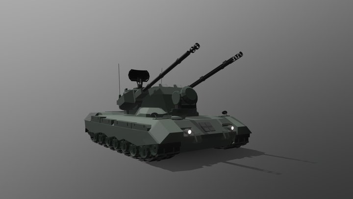 Low poly Flakpanzer gepard 3D Model
