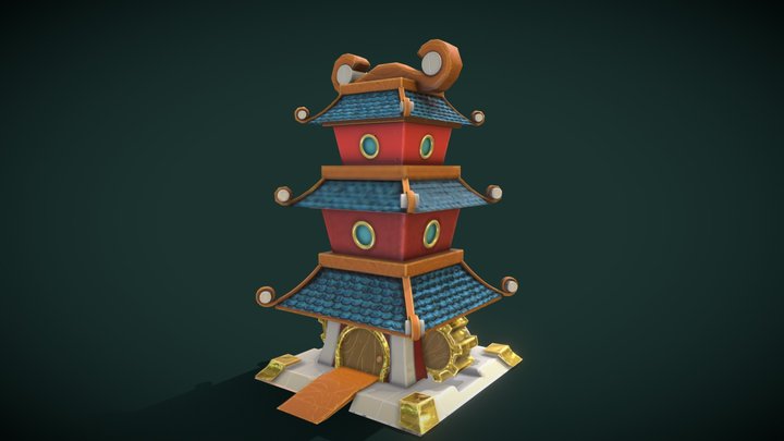 3D Game Asset Designs: Asian-Style Castle 3D Model