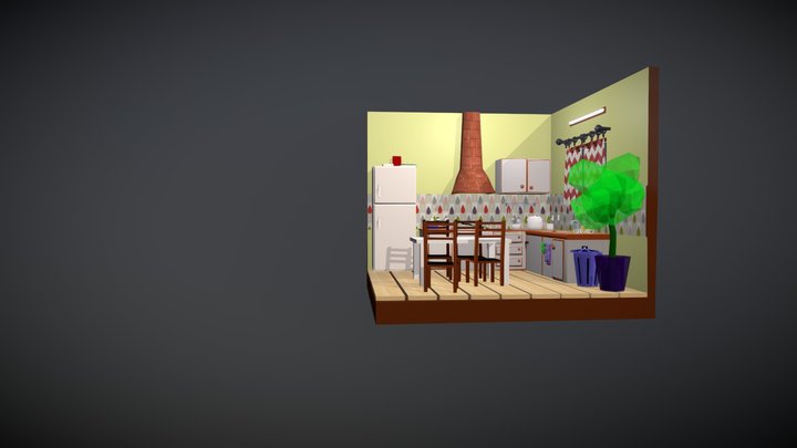 kitchen low poly 3D Model