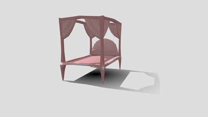 Old Pink Bedframe 3D Model
