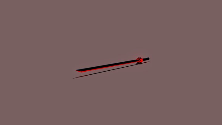 Katana black n Red 3D Model