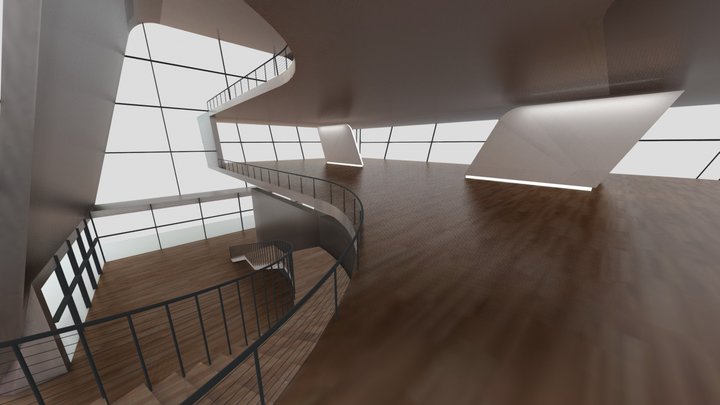 VR art Gallery 5 baked 3D Model