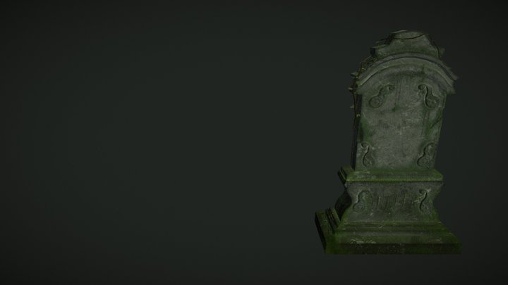 Decrepit Tombstone 3D Model