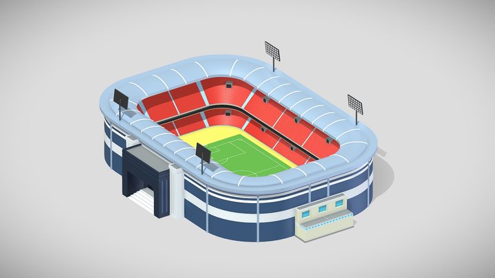Soccer Stadium - Low-poly 3D Model