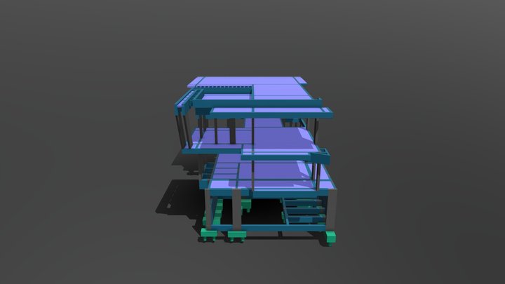 Aruã Brisas I - Pórtico Estrutural 3D 3D Model