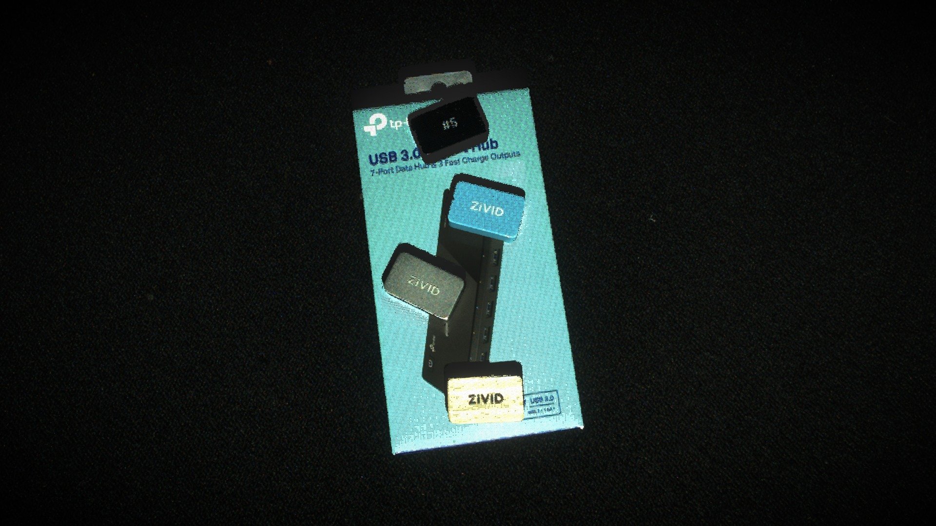 Blue box with Zivid gems on top