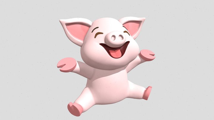 Coloring pig 3D Model
