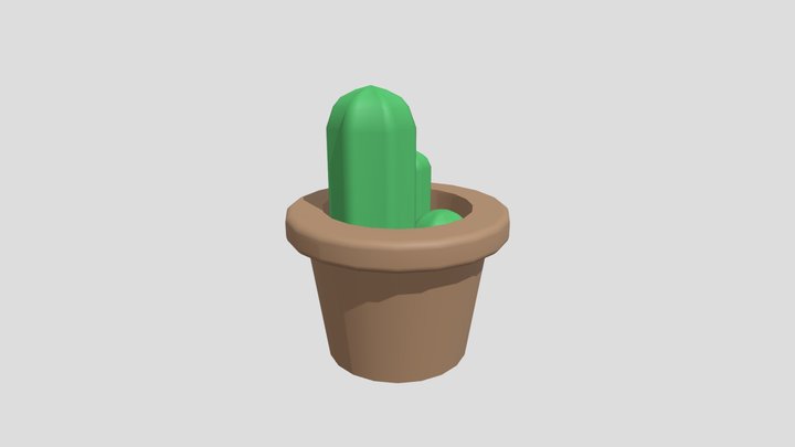 Cactus in pot 3D Model