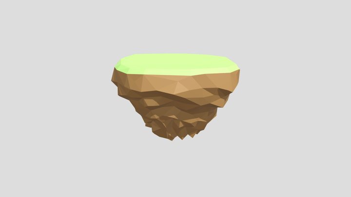 Low Poly Floating Island 3D Model