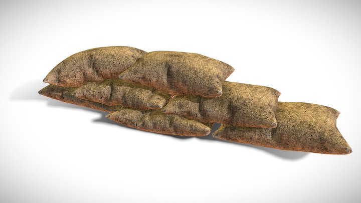 Military Sandbags trench 3D Model