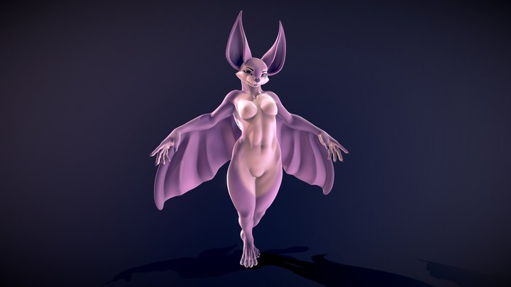 Stylized Anthro Bat 3D Model