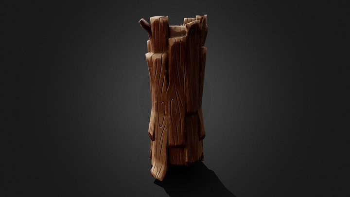 Stylized Log 3D Model