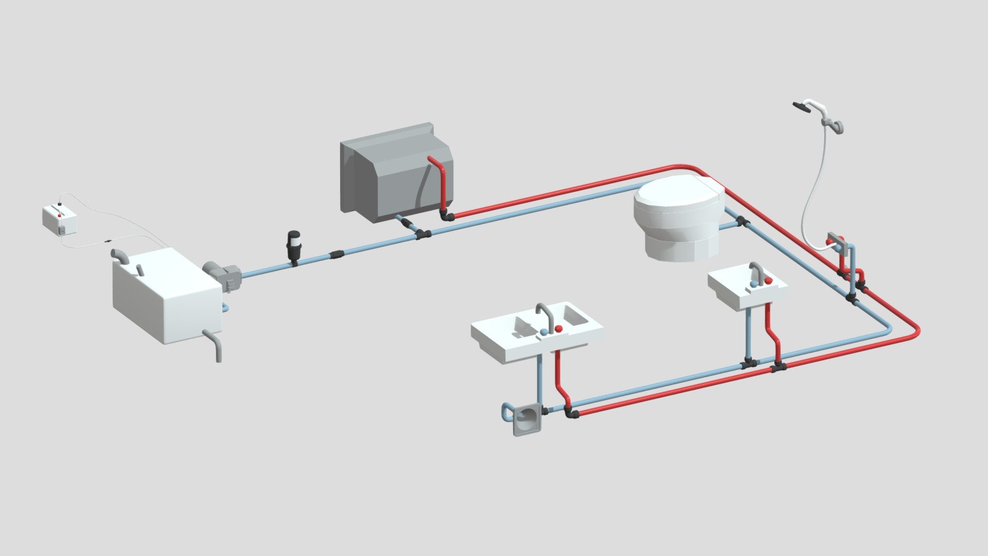RV Pressurized Water System - 3D model by bpittman [43ea283] - Sketchfab
