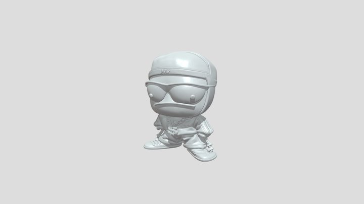 Stylized cartoon character wearing a red cap an