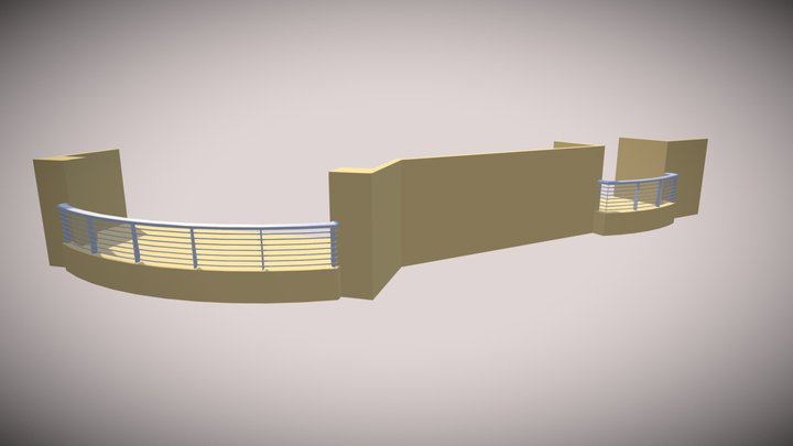 Exterior Rail MODEL - Bentar Sunset 3D Model