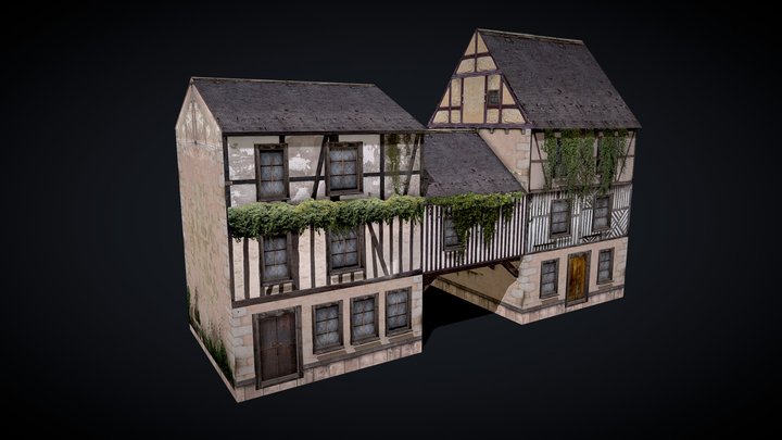 Medieval City House Low Poly 3D Model
