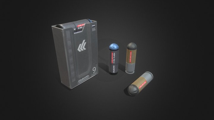 Magazine and Bullet x2 3D Model