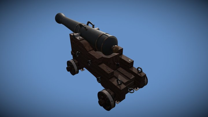 Old Ship Cannon 3D Model