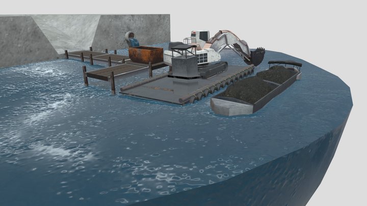 Liebherr at the Docks (Low Resolution) 3D Model