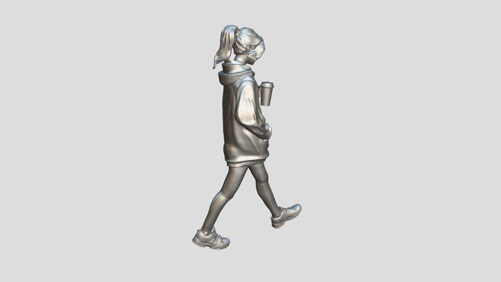GIRL WALKING (SCALE 164) 3D Model