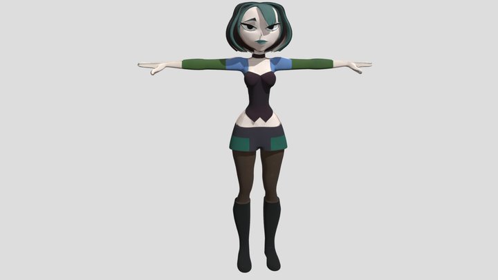 Gwen Ingrid (Total Drama) *Rig* 3D Model