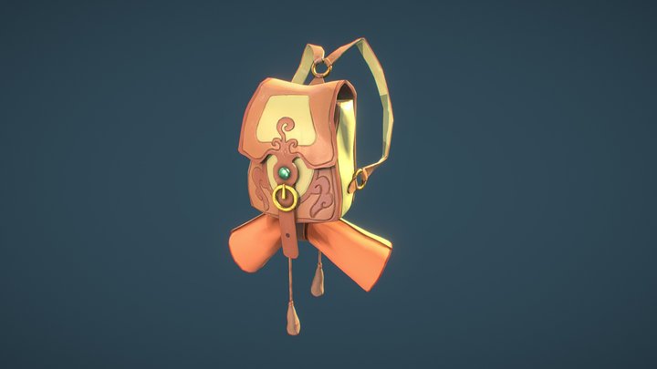 [Student Work] Fantasy backpack, Zbrush training 3D Model