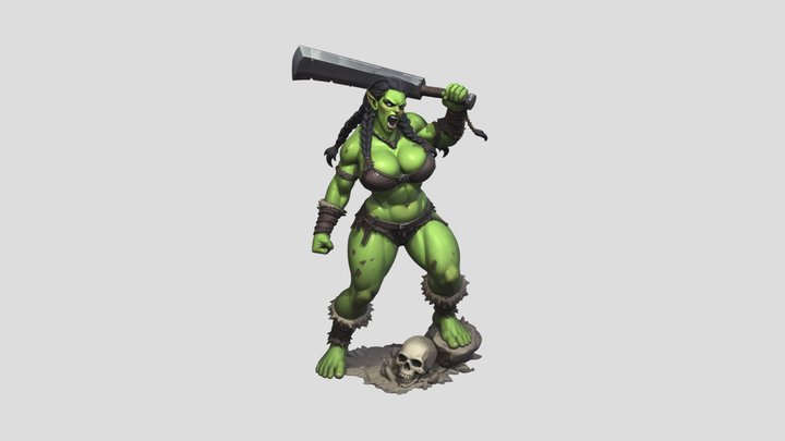 Orc War Maiden Berserker 3D Model