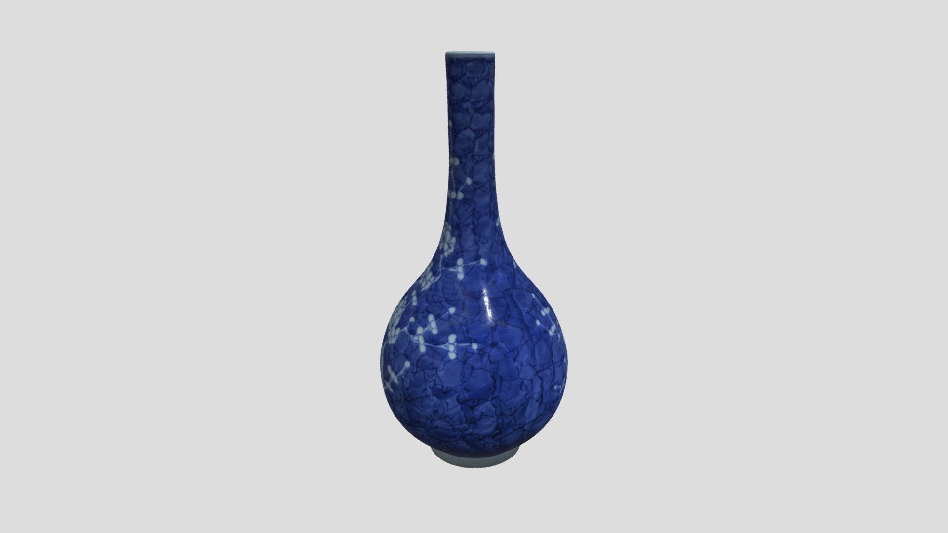 A beautiful blue vase with flower pattern Buy Royalty Free 3D model