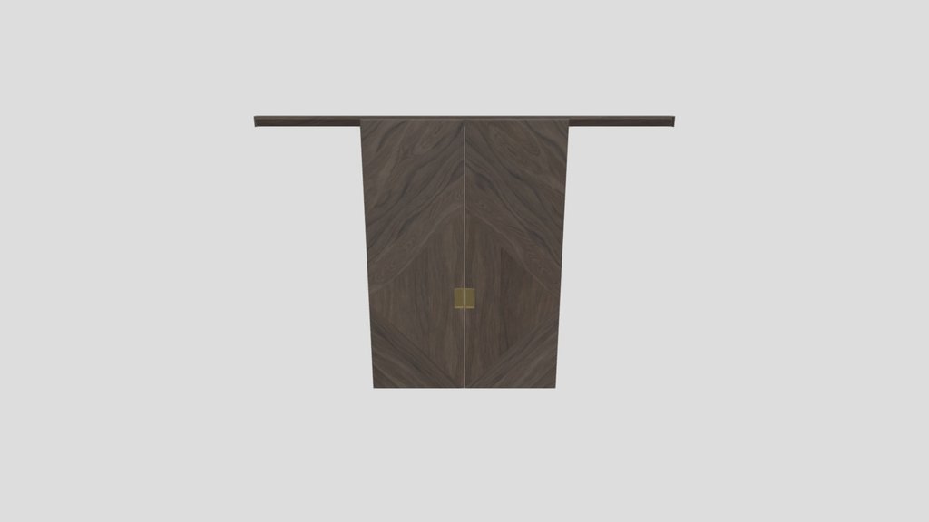 Large Walnut Sliding Door