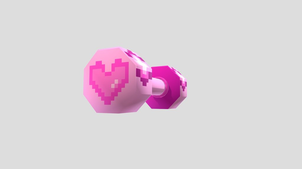 Pink Cute Dumbbell Low Poly