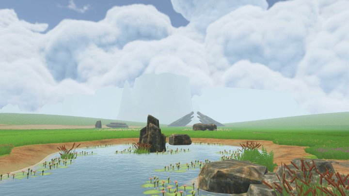 Terrain And Grass Pack 3D Model