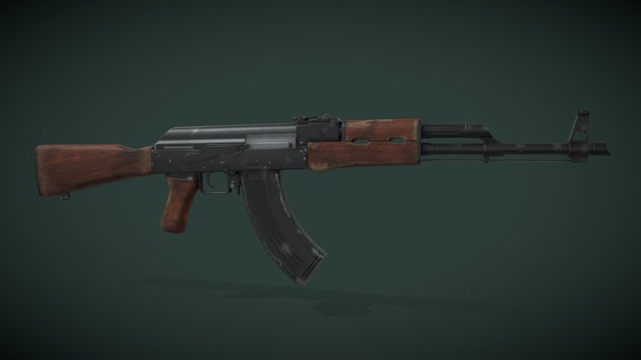 Ak 47 Gameready model 3D Model