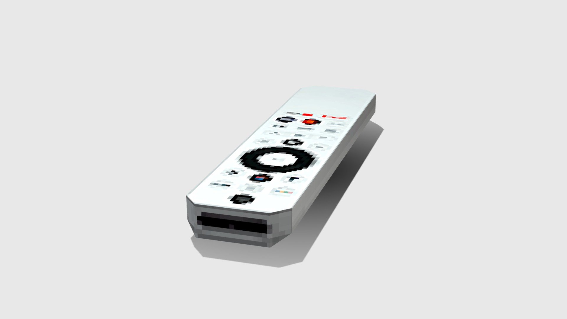 Smart TV Remote PSX Style — Low-Poly 3D Model
