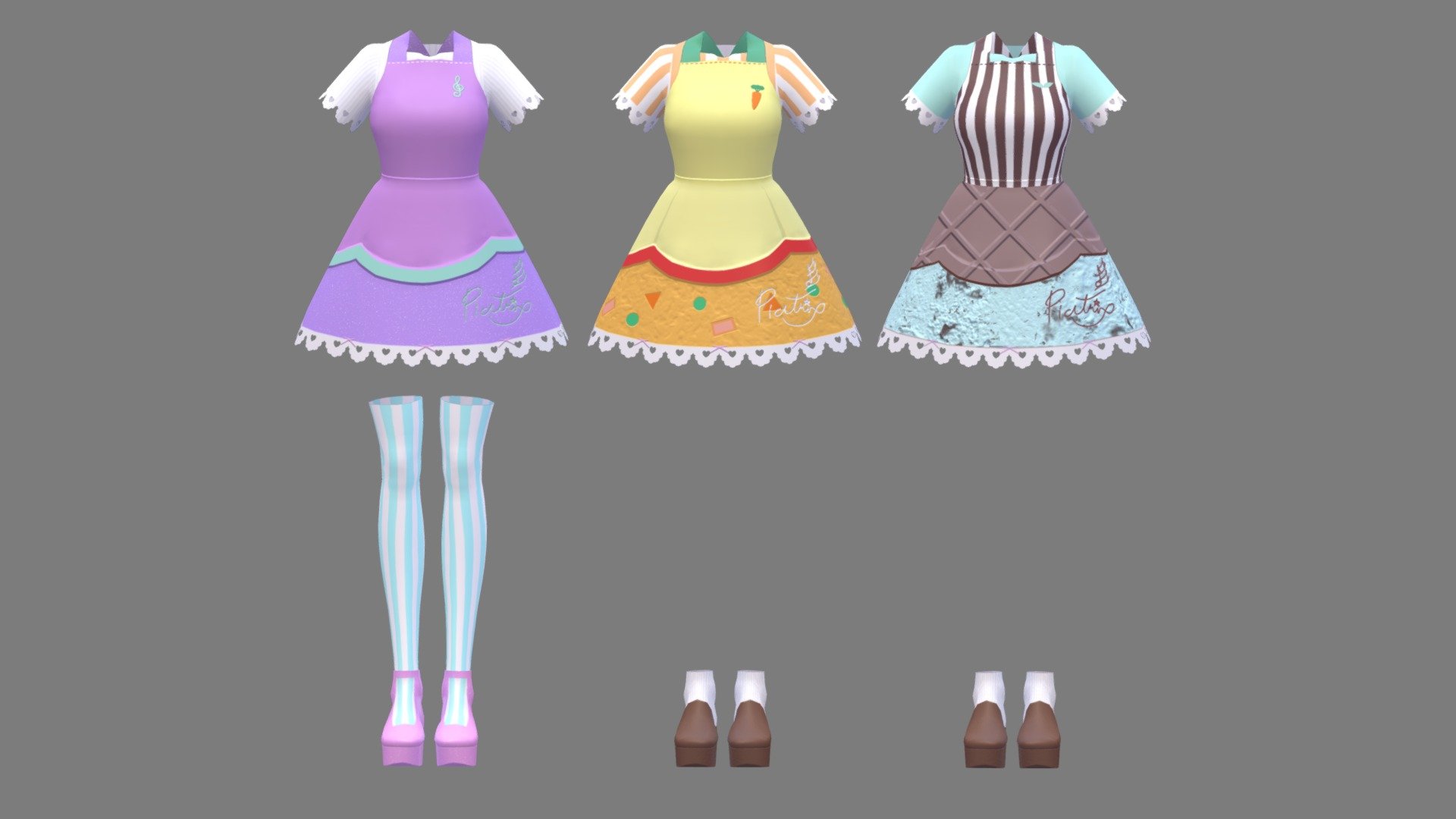 PukkuriRibbon_ApronDress【VRoid Texture】 — Sketchfab embed 3D viewer