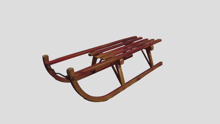 Wooden sledge // Holzschlitten 3D Model