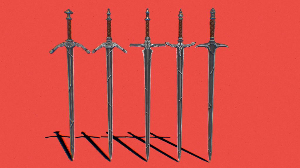 Low Poly Long Sword Pack