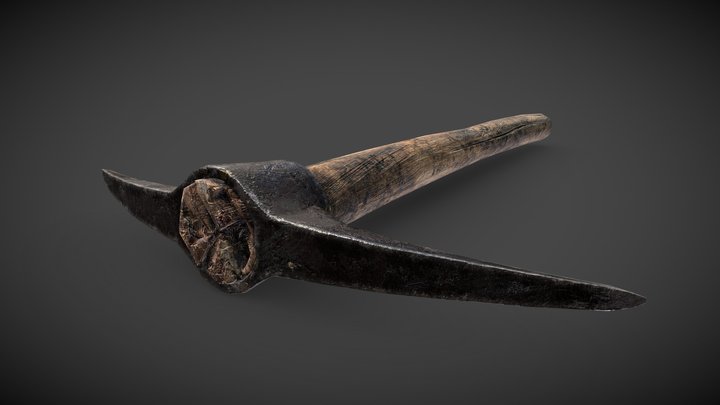 Old Steel Pickaxe 3d Model 3D Model
