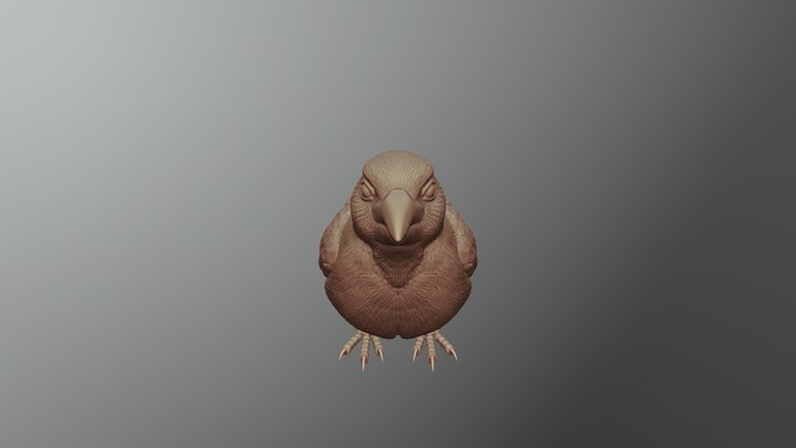 Sitting Sparrow Figure 3D Model