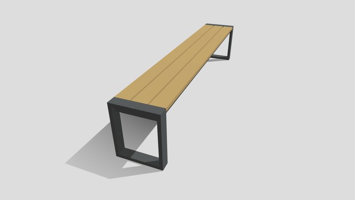 Low Poly Bench #3 3D Model
