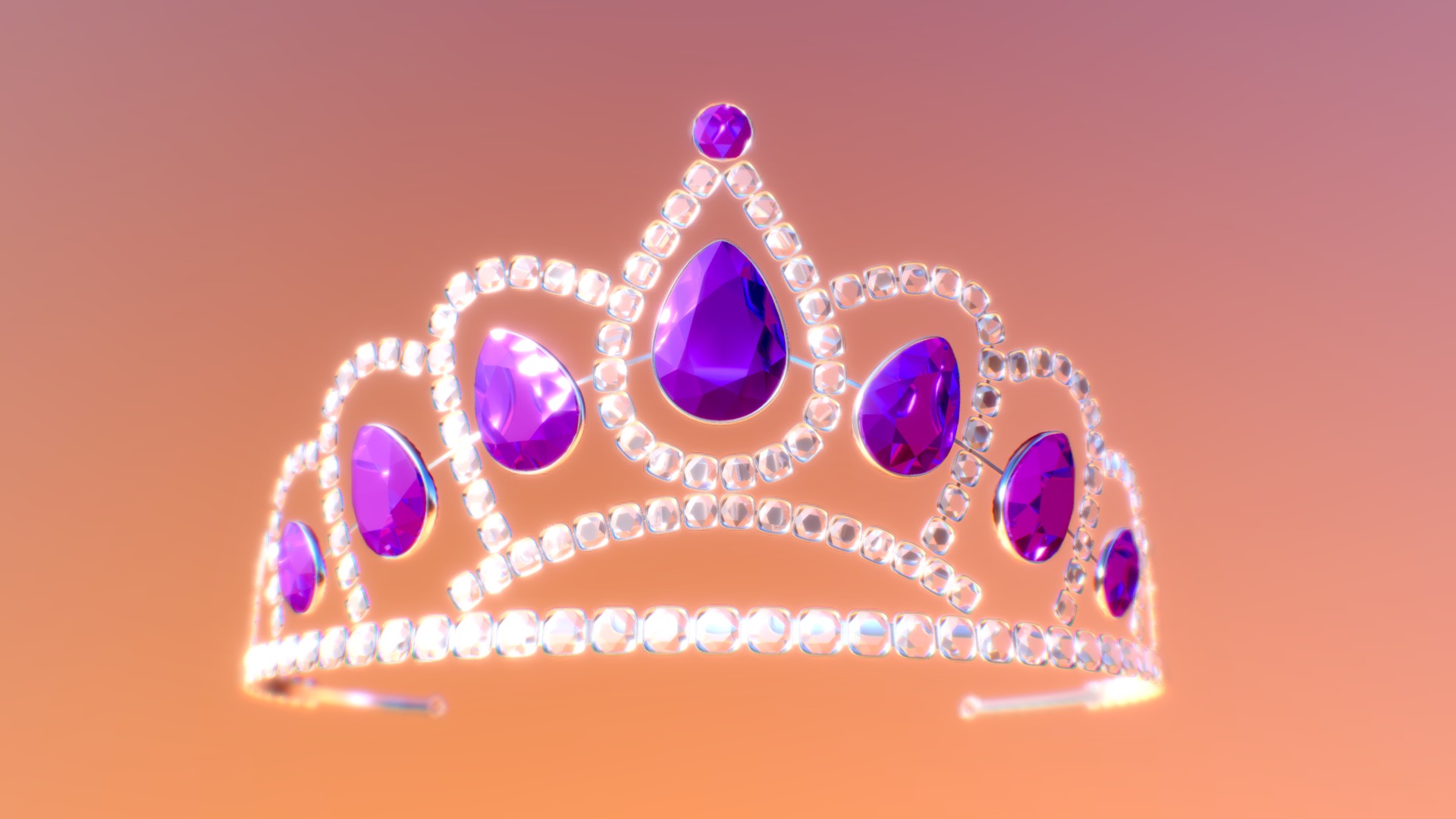 3D model Tiara - This is a 3D model of the Tiara. The 3D model is about a crown with blue and purple circles.