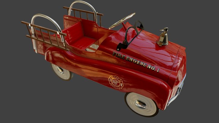 Fire Truck Pedal Car 3D Model