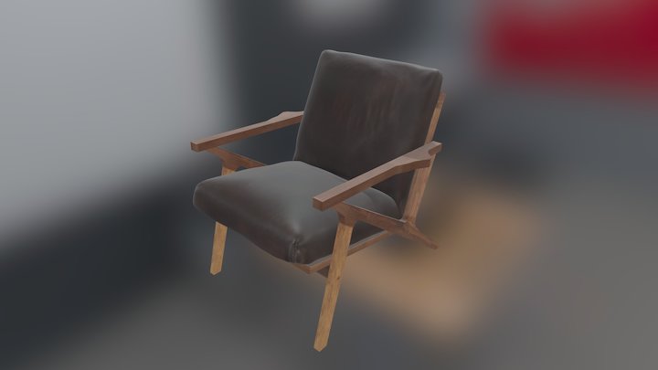 Cavett Leather Chair 3D Model